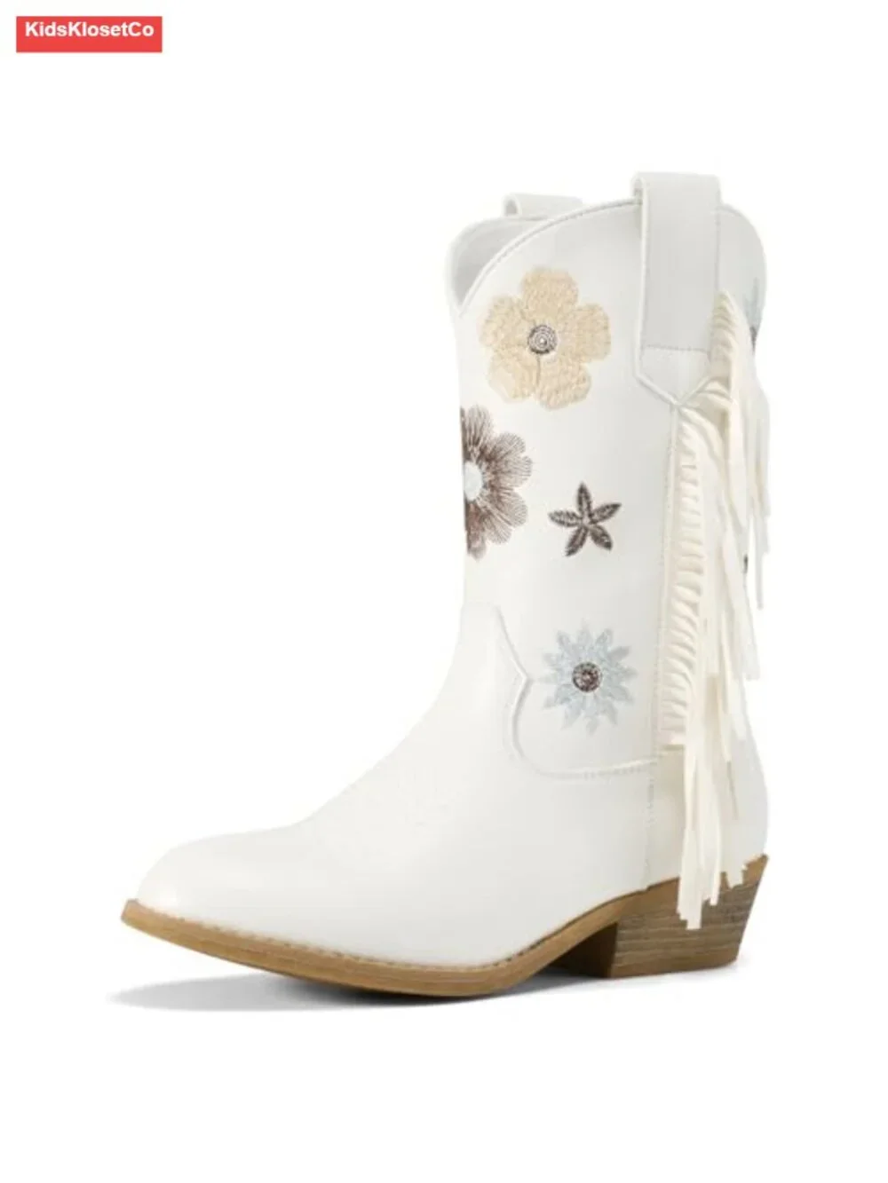 Cowgirl Boots with Tassel Floral Embroidered Kids Western Boots